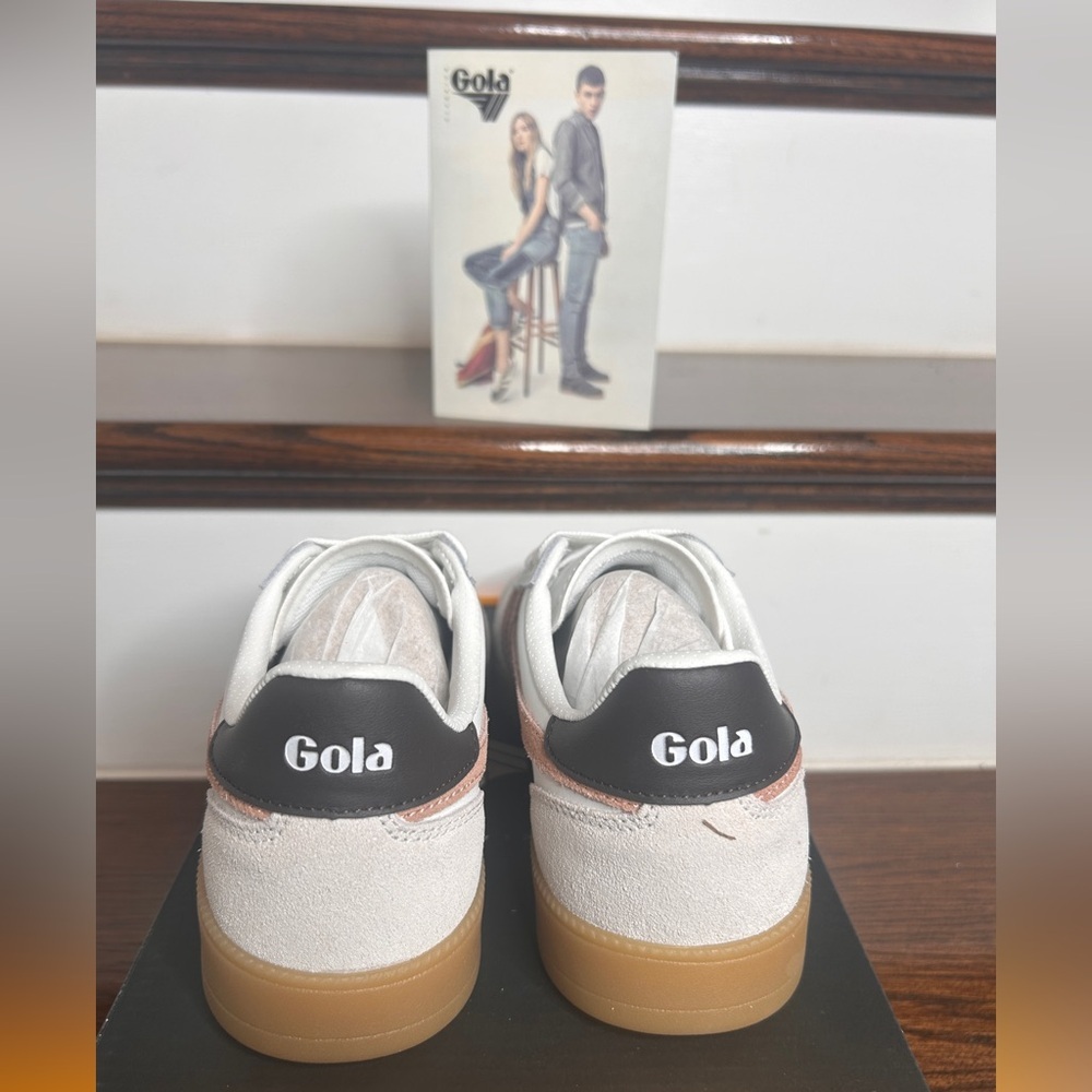 Gola Women’s Viper Leather Sneakers, Sz.6, White, Cameo, Dark Brown, Gum - Picture 12 of 16